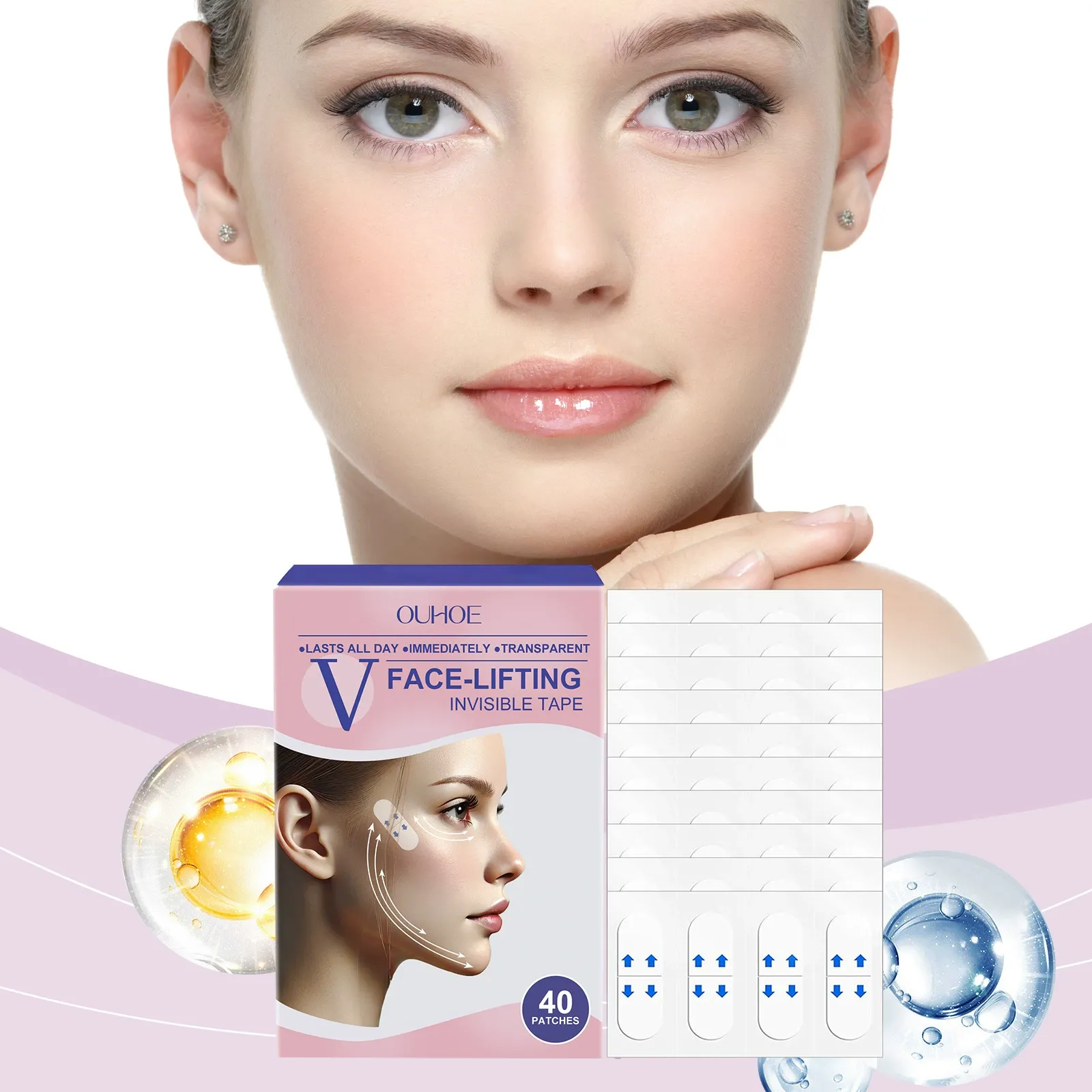 V-Face Lifting Invisible Adhesive Tape - 1 Boxes (40 pcs)