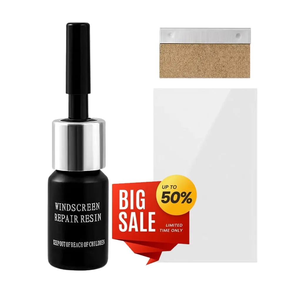 Windshield glass crack repair resin kit