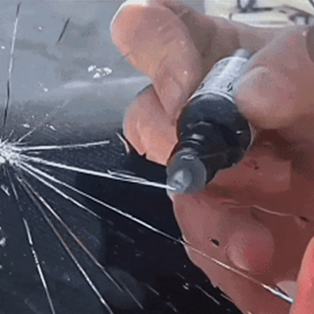 Simple windshield repair fluid application